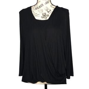 Laila Jade LARGE Dorsi Front Drape Ribbed Knit Top - Stitch Fix 3/4 Sleeve